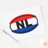 Nederland NL Europees Ovale Sticker (Envelop)