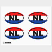 Nederland NL Europees Ovale Sticker (Vel)