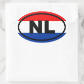 Nederland NL Europees Ovale Sticker (Tas)