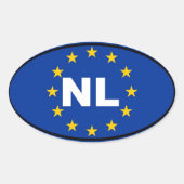Nederland NL Europese Unie Ovale Sticker (Voorkant)