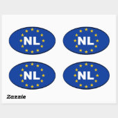 Nederland NL Europese Unie Ovale Sticker (Vel)