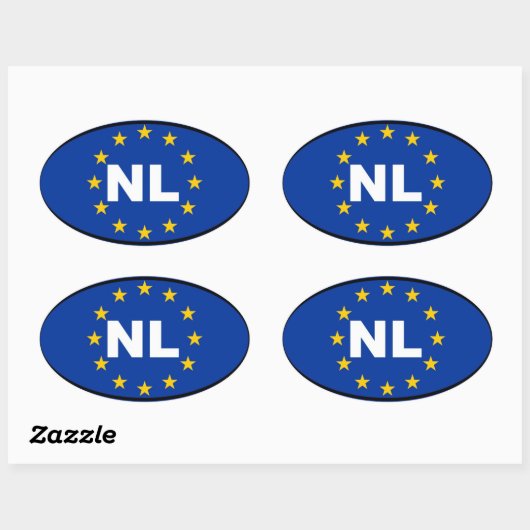 Nederland NL Europese Unie Ovale Sticker (Vel)