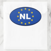 Nederland NL Europese Unie Ovale Sticker (Tas)