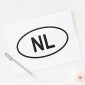 Nederland "NL" Ovale Sticker (Envelop)