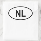 Nederland "NL" Ovale Sticker (Tas)