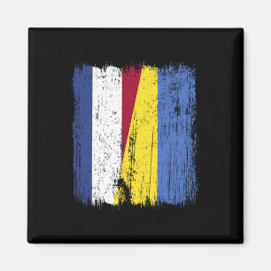 Nederland Oekraïne Half Vlag Nederlands Oekraïense Magneet