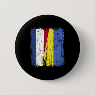 Nederland Oekraïne Half Vlag Nederlands Oekraïense Ronde Button 5,7 Cm