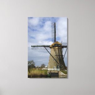 Nederland (ook bekend als Holland), Kinderdijk. 19 Canvas Afdruk