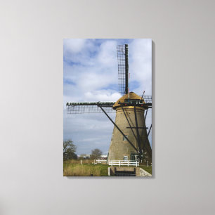 Nederland (ook bekend als Holland), Kinderdijk. 19 Canvas Afdruk