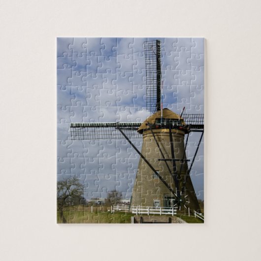 Nederland (ook bekend als Holland), Kinderdijk. 19 Legpuzzel (Verticaal)