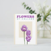 Nederland Paarse Tulpen Reizen Briefkaart (Staand voorkant)