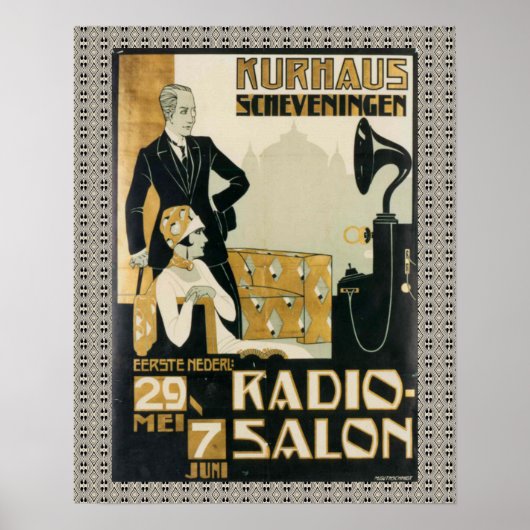 Nederland Radio Salon 1920s Poster (Voorkant)