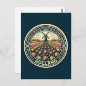 Nederland Reizen Kunst Badge Briefkaart (Voorkant / Achterkant)