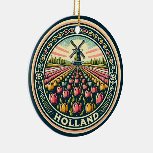 Nederland Reizen Kunst Badge Keramisch Ornament (Rechts)
