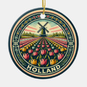 Nederland Reizen Kunst Badge Keramisch Ornament (Voorkant)