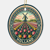Nederland Reizen Kunst Badge Keramisch Ornament (Links)