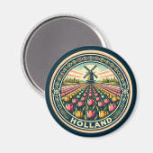 Nederland Reizen Kunst Badge Magneet (Voorkant / Achterkant)
