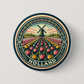 Nederland Reizen Kunst Badge Ronde Button 5,7 Cm (Voorkant)