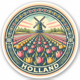 Nederland Reizen Kunst Badge Sticker