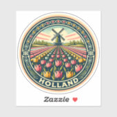 Nederland Reizen Kunst Badge Sticker (Vel)