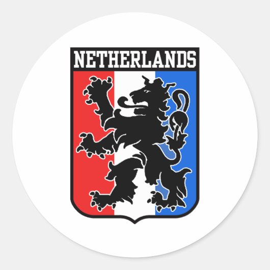 Nederland Ronde Sticker (Voorkant)