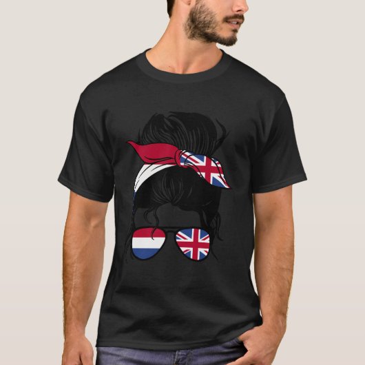 Nederland Roots Half Brits Half Nederlands Erfgoed T-shirt (Voorkant)