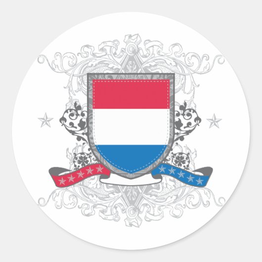 Nederland Schild Ronde Sticker (Voorkant)