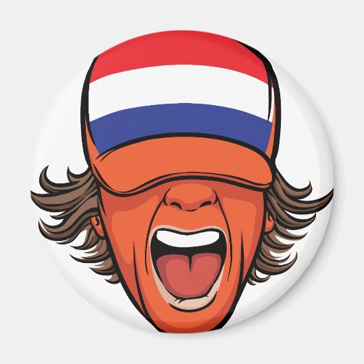Nederland Sport Fan Magneet (Voorkant)