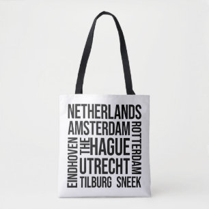 Nederland Steden Woordkunst - Amsterdam Travel Tote Bag