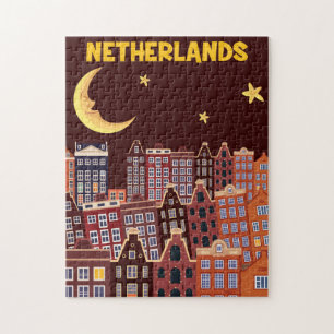 Nederland te nacht legpuzzel