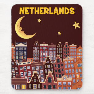 Nederland te nacht muismat