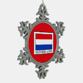 Nederland Tin Sneeuwvlok Ornament (Links)