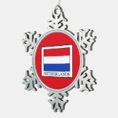 Nederland Tin Sneeuwvlok Ornament (Rechts)