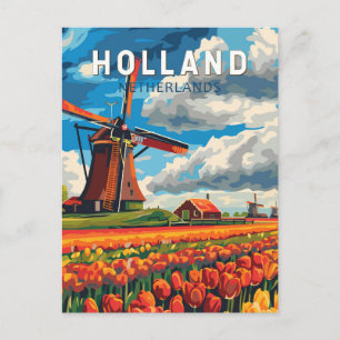 Nederland Travel Art Vintage Briefkaart