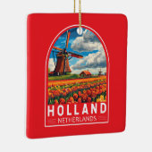 Nederland Travel Art Vintage Keramisch Ornament (Rechts)