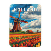 Nederland Travel Art Vintage Magneet (Verticaal)