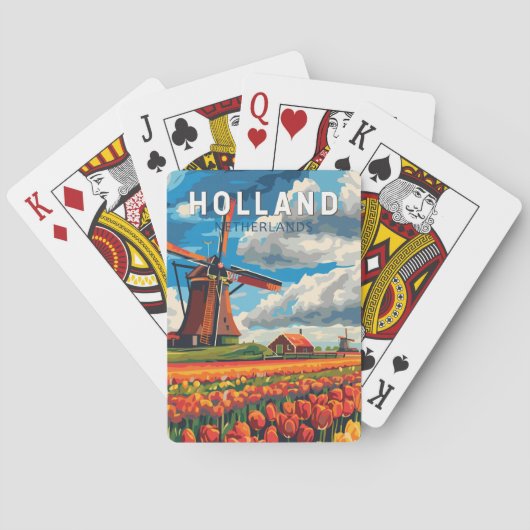 Nederland Travel Art Vintage Pokerkaarten (Achterkant)