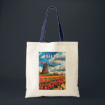 Nederland Travel Art Vintage Tote Bag<br><div class="desc">Holland retro vector reisontwerp. Holland is een regio en voormalige provincie aan de westerne kust van Nederland.</div>