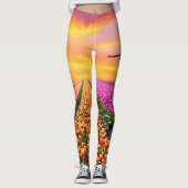 Nederland Tulip-Boerderij met windmolens Leggings (Voorkant)