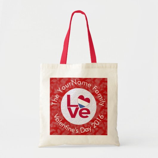 Nederland Valentijn met rode letter achter de vlag Tote Bag (Voorkant)