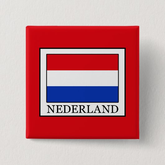 Nederland Vierkante Button 5,1 Cm (Voorkant)
