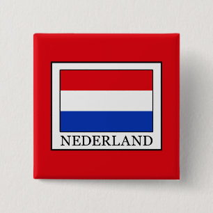 Nederland Vierkante Button 5,1 Cm