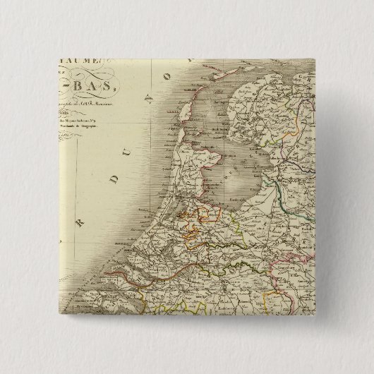 Nederland Vierkante Button 5,1 Cm (Voorkant)