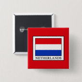 Nederland Vierkante Button 5,1 Cm (Voorkant /achterkant)