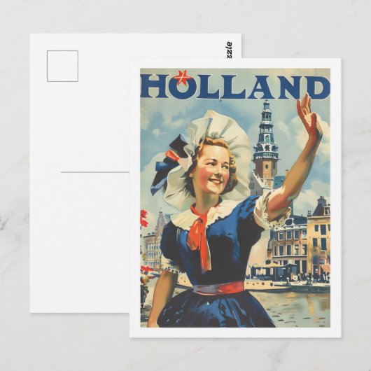 Nederland Vintage Beroemde Reisplaats Briefkaart (Voorkant / Achterkant)