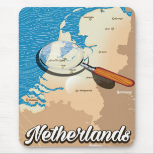 Nederland vintage kaart vakantieposter muismat