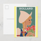 Nederland Vintage Travel Poster Briefkaart (Voorkant / Achterkant)