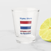 Nederland Vlag Blauw gepersonaliseerd Shot Glas (Voorkant)