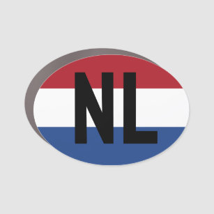 Nederland - vlag en afkorting automagneet