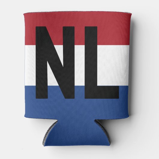 Nederland - vlag en afkorting blikjeskoeler (Voorkant)